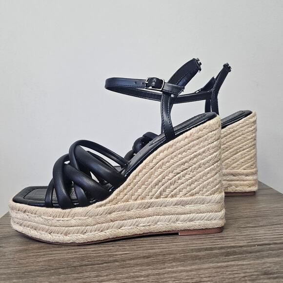Circus NY by Sam Edelman Women's Irene Wedge Sandal Size 8 Black NWT - Picture 1 of 6